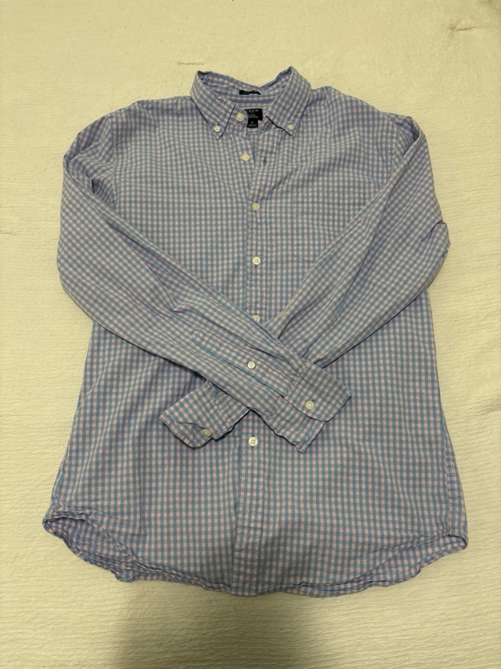 J. Crew Button-Down Gingham Shirt - Blue & Pink